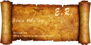 Encz Róza névjegykártya