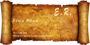 Encz Róza névjegykártya